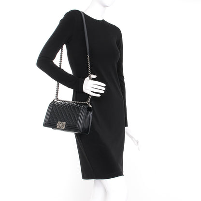 Chanel Lambskin Quilted Medium Boy Flap Black 2 of 19