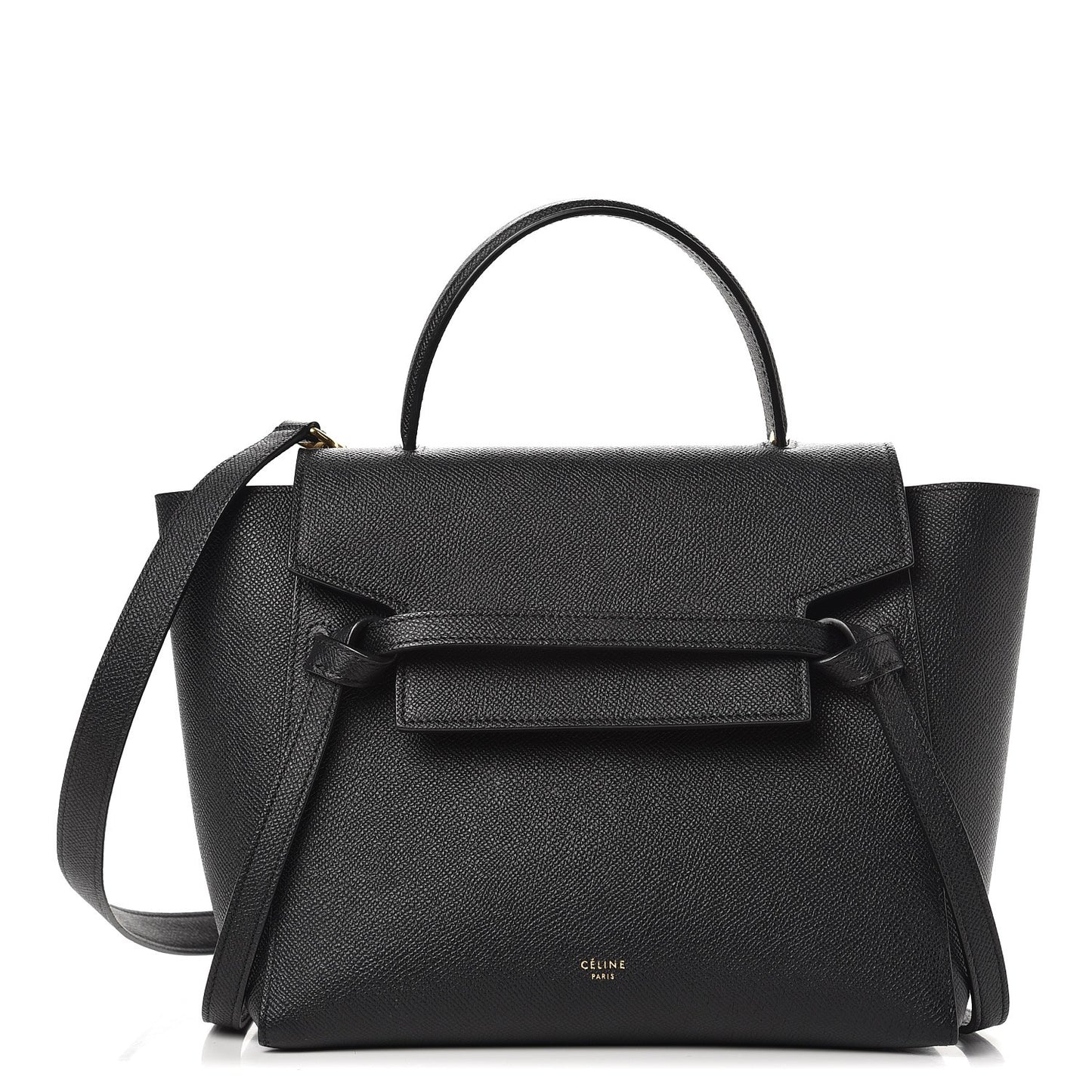 Grained Calfskin Micro Belt Bag Black