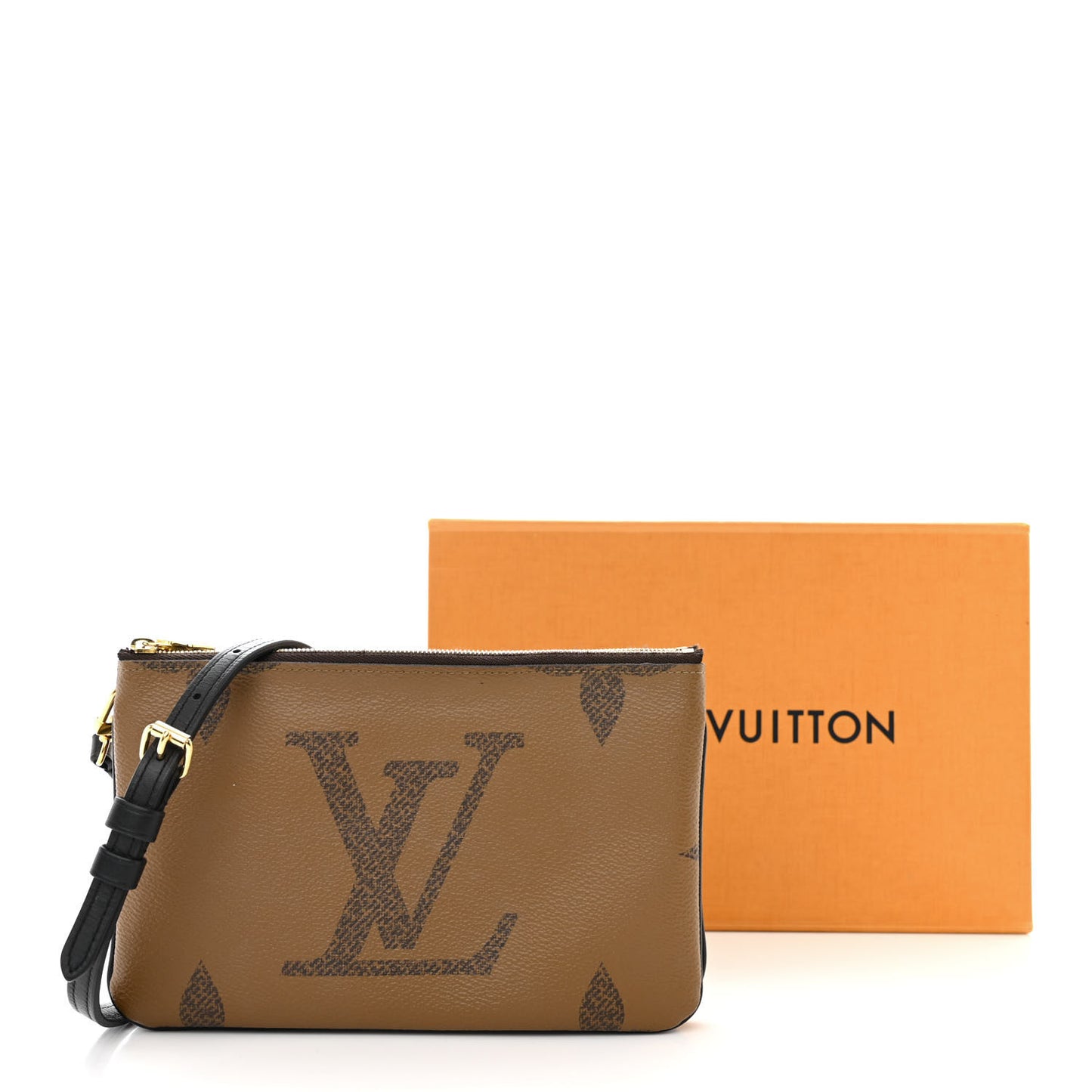 Reverse Monogram Giant Double Zip Pochette