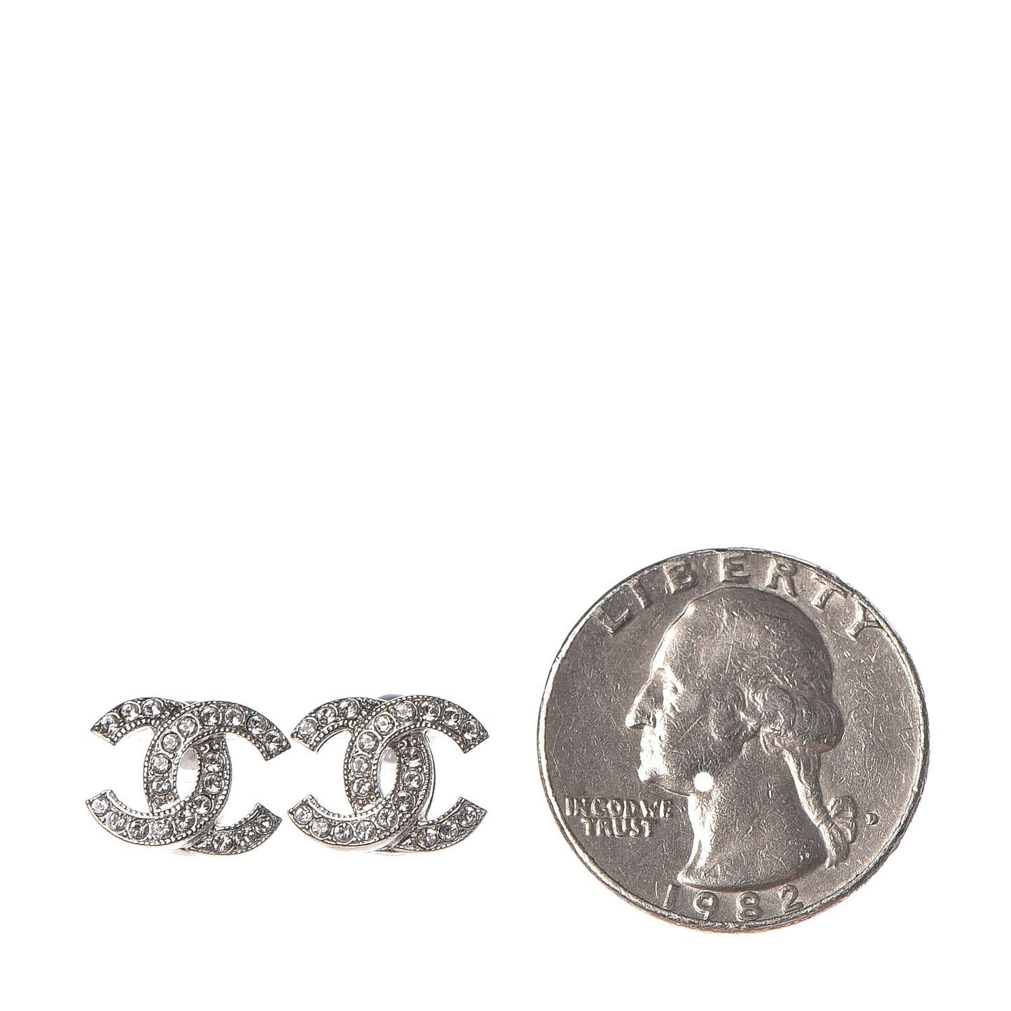 Crystal CC Earrings Silver