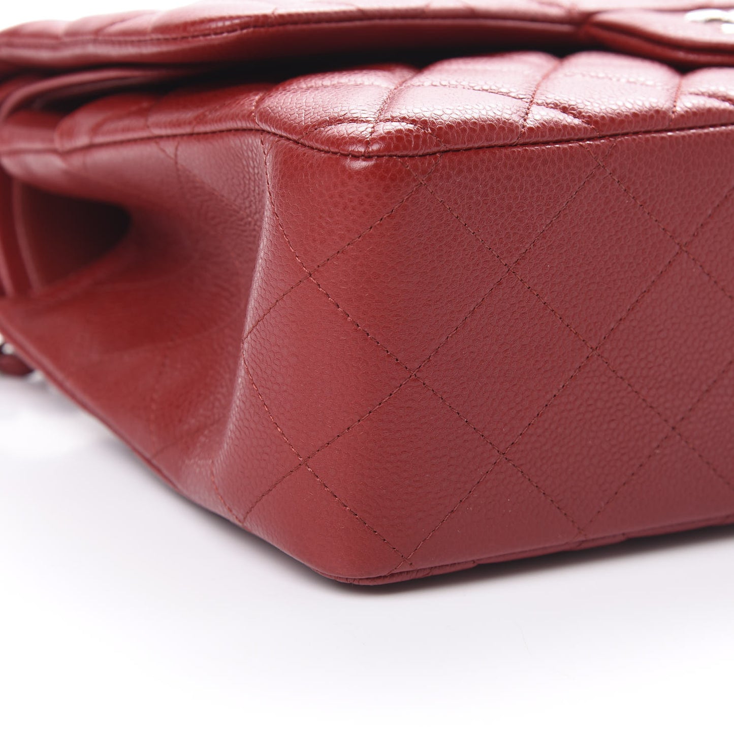 Caviar Quilted Jumbo Double Flap Red