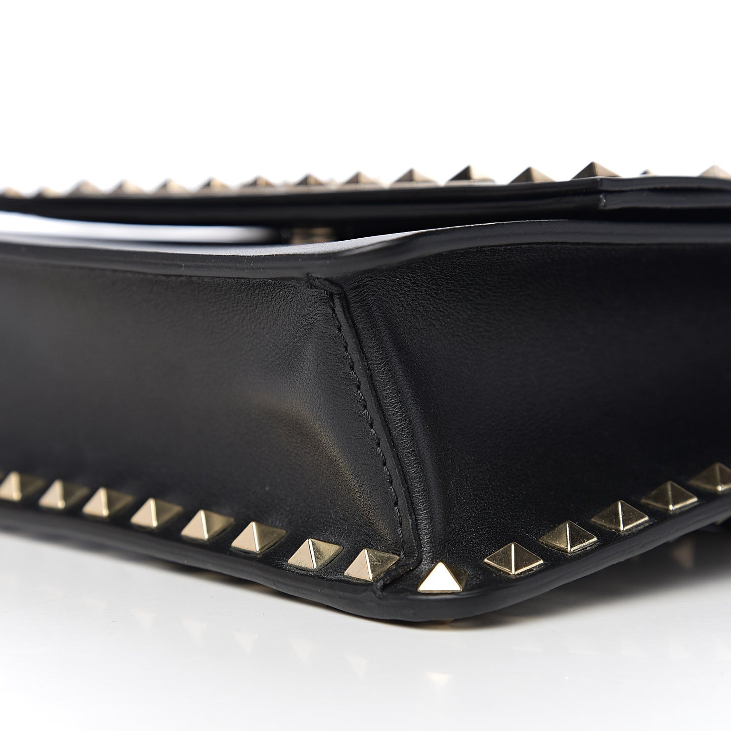 Vitello Rockstud Side Slip Crossbody Black