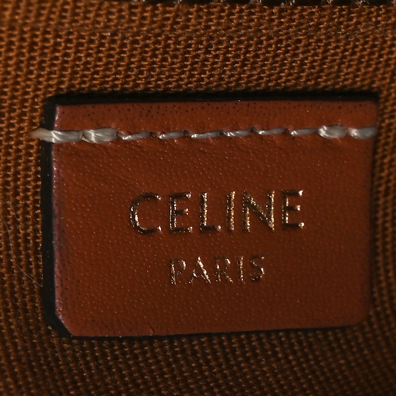 Celine Triomphe Canvas Calfskin Mini Vanity Case Tan 6 of 10