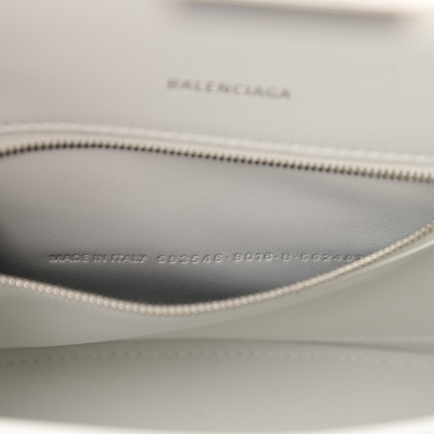 Balenciaga Calfskin Crocodile Embossed Small Hourglass Top Handle Bag White 7 of 13