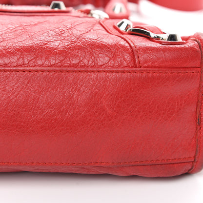 Balenciaga Agneau Classic Silver Hardware Mini City Logo Strap Rouge Cardinal Black 9 of 15