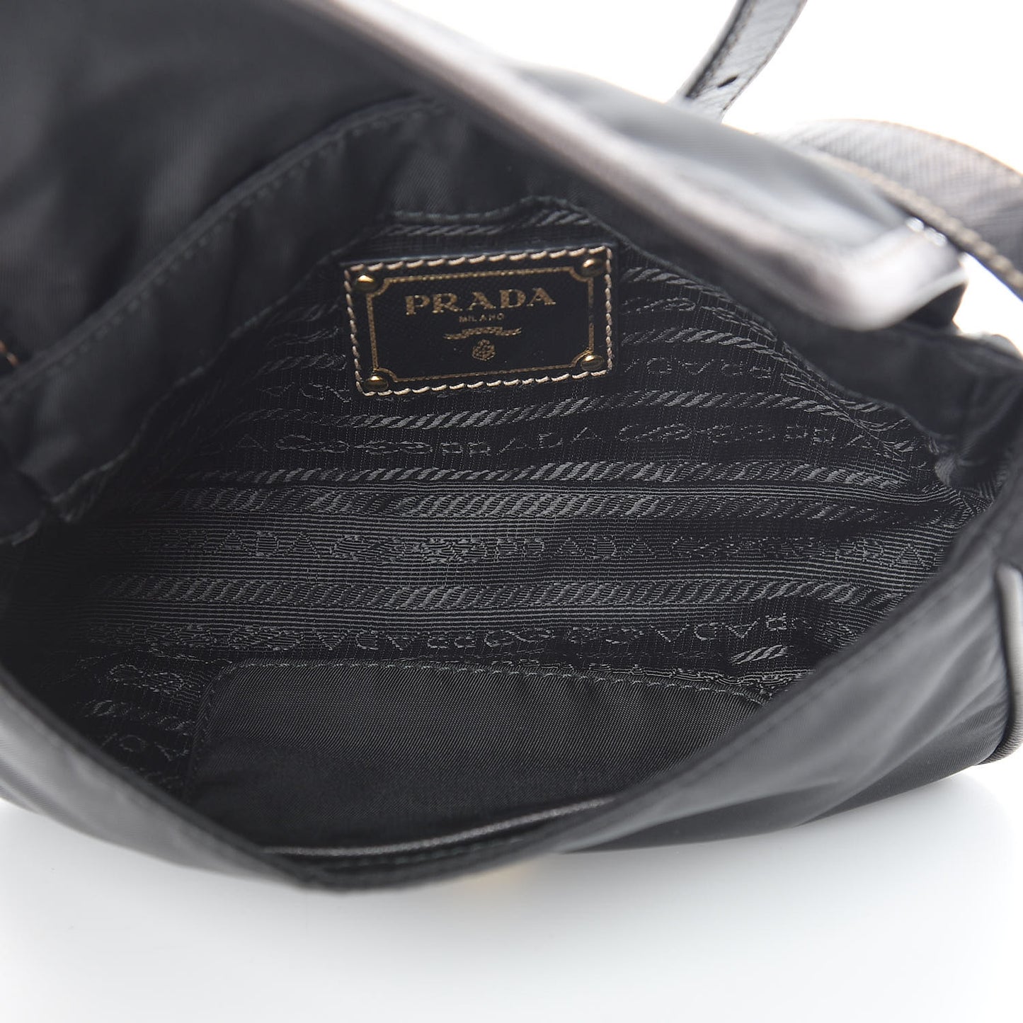 Tessuto Nylon Saffiano Small Crossbody Bag Black