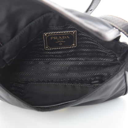 Prada Tessuto Nylon Saffiano Small Crossbody Bag Black 5 of 10
