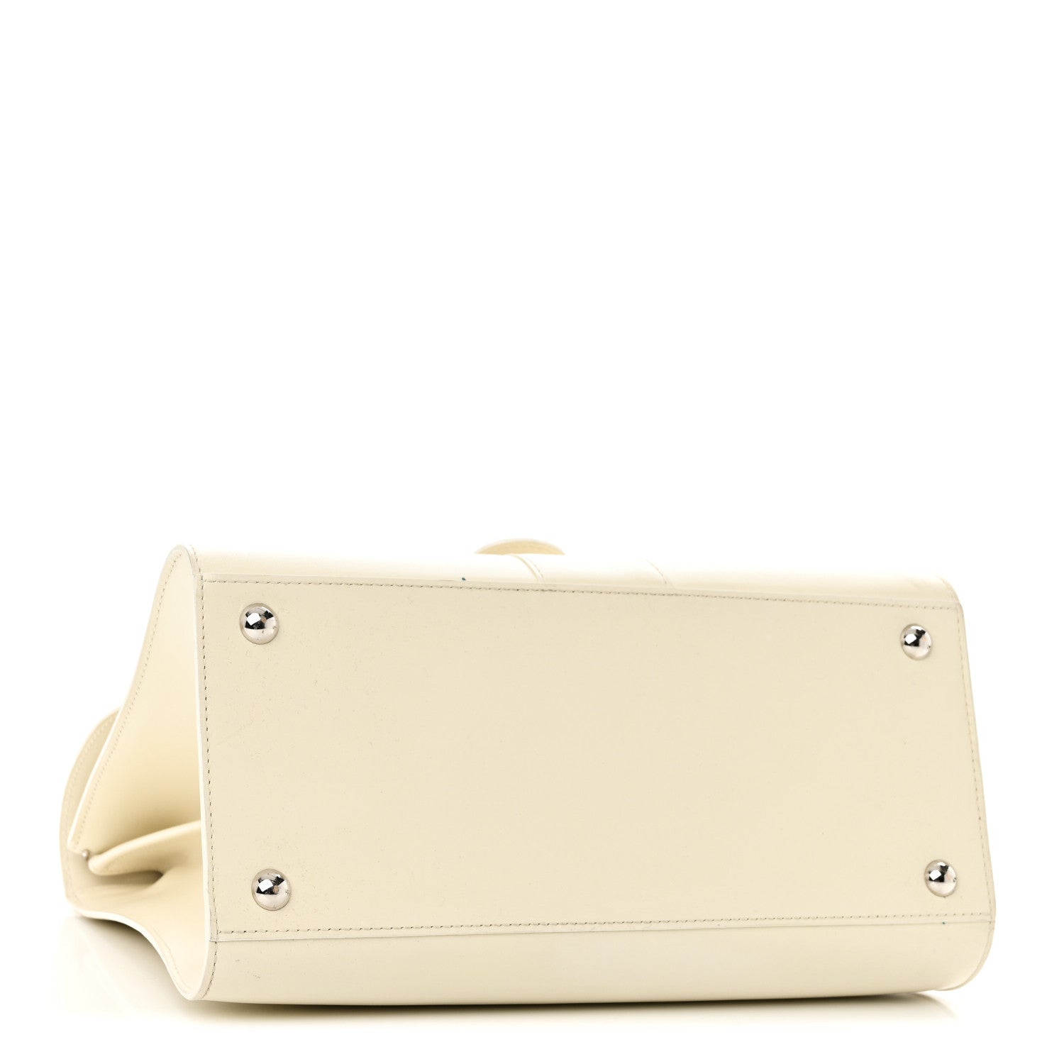 Delvaux Box Calfskin Studded MM Brillant Satchel Ivory 4 of 10