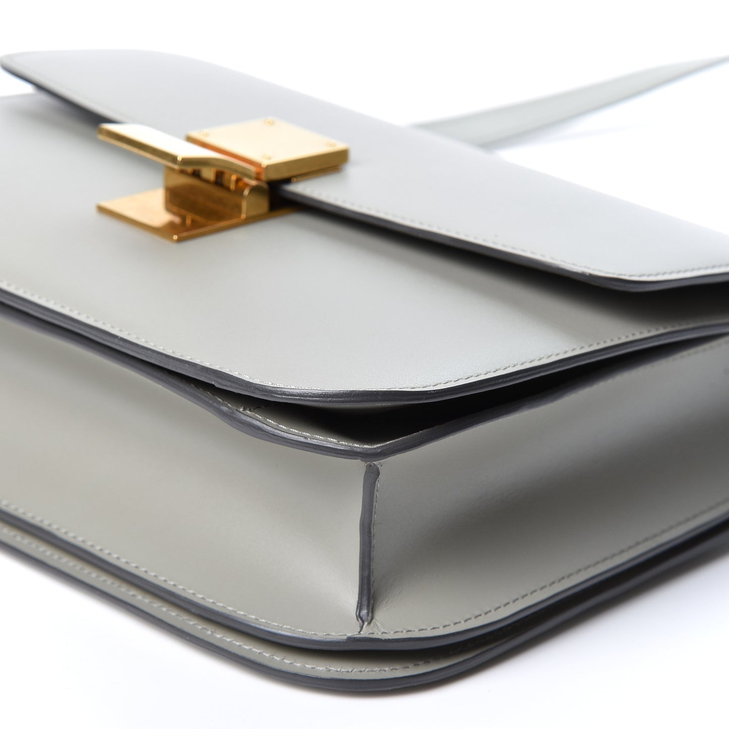 Box Calfskin Medium Classic Box Flap Bag Zinc