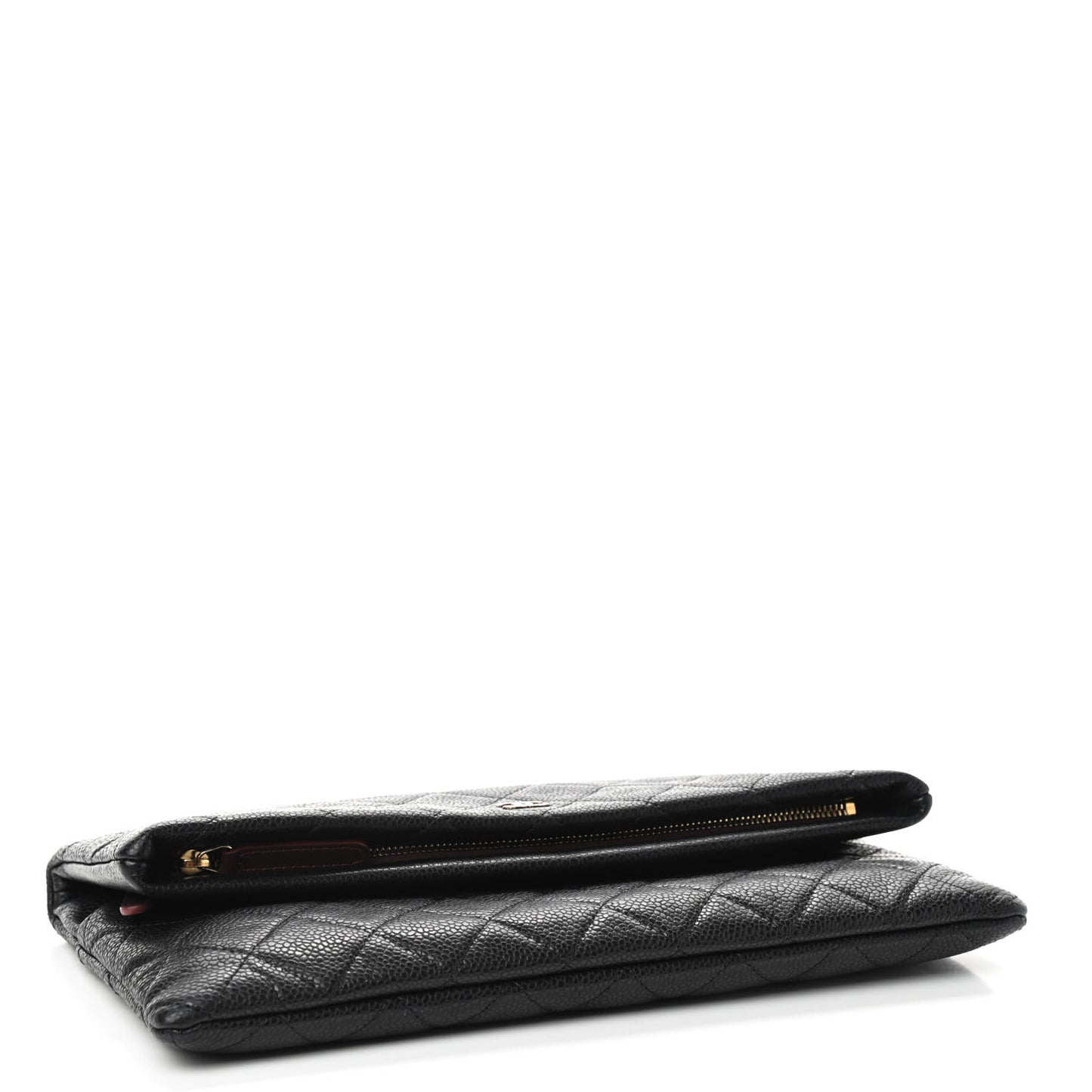Caviar Quilted CC Beauty Clutch Black