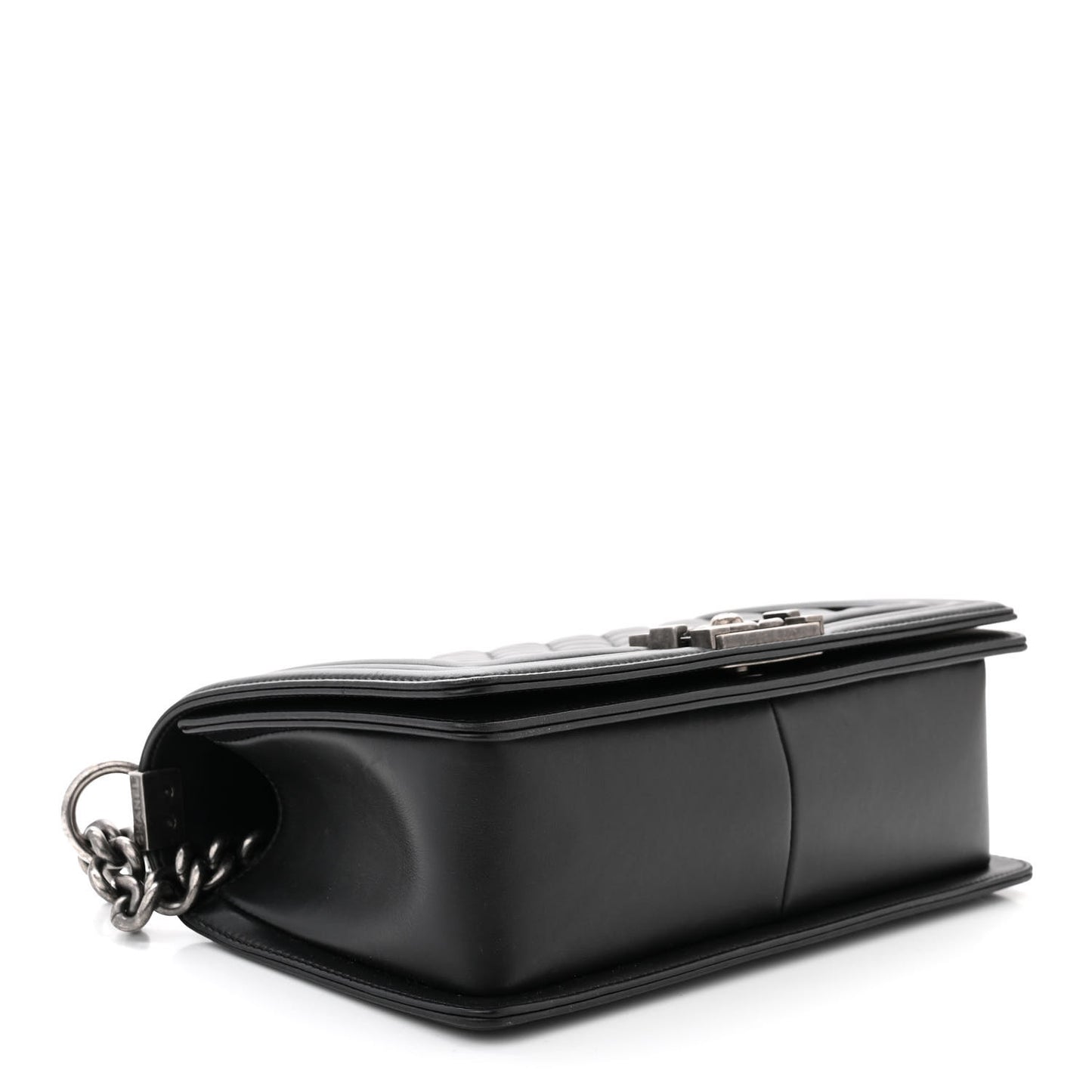 Lambskin Quilted Medium Boy Flap Black