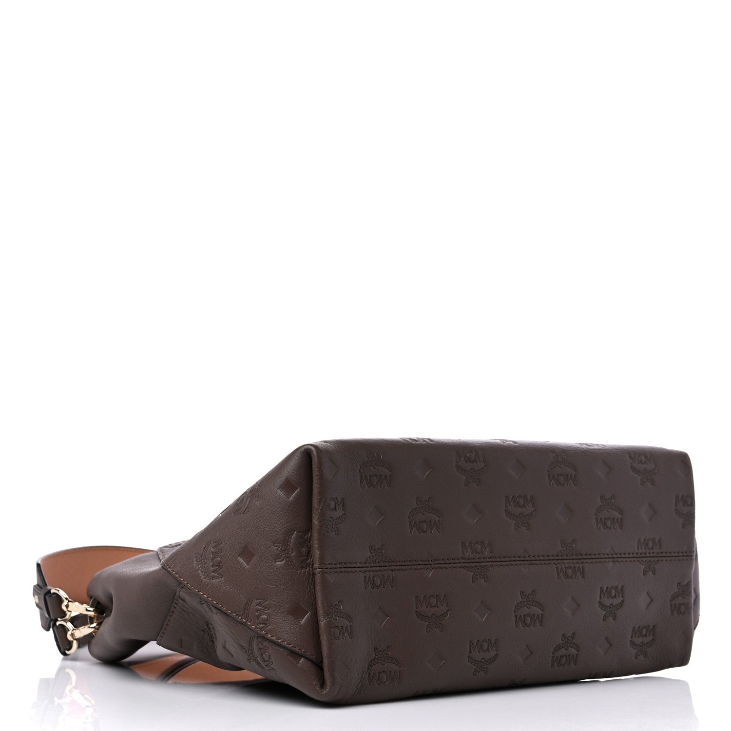 MCM Calfskin Ottomar Monogram Medium Klara Hobo Chestnut 5 of 11