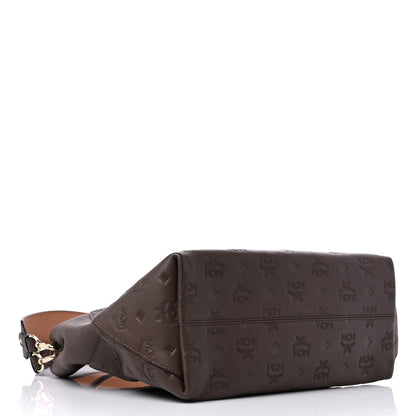 MCM Calfskin Ottomar Monogram Medium Klara Hobo Chestnut 5 of 11