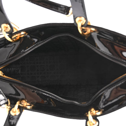 Christian Dior Patent Cannage Large Lady Dior Black 5 of 11