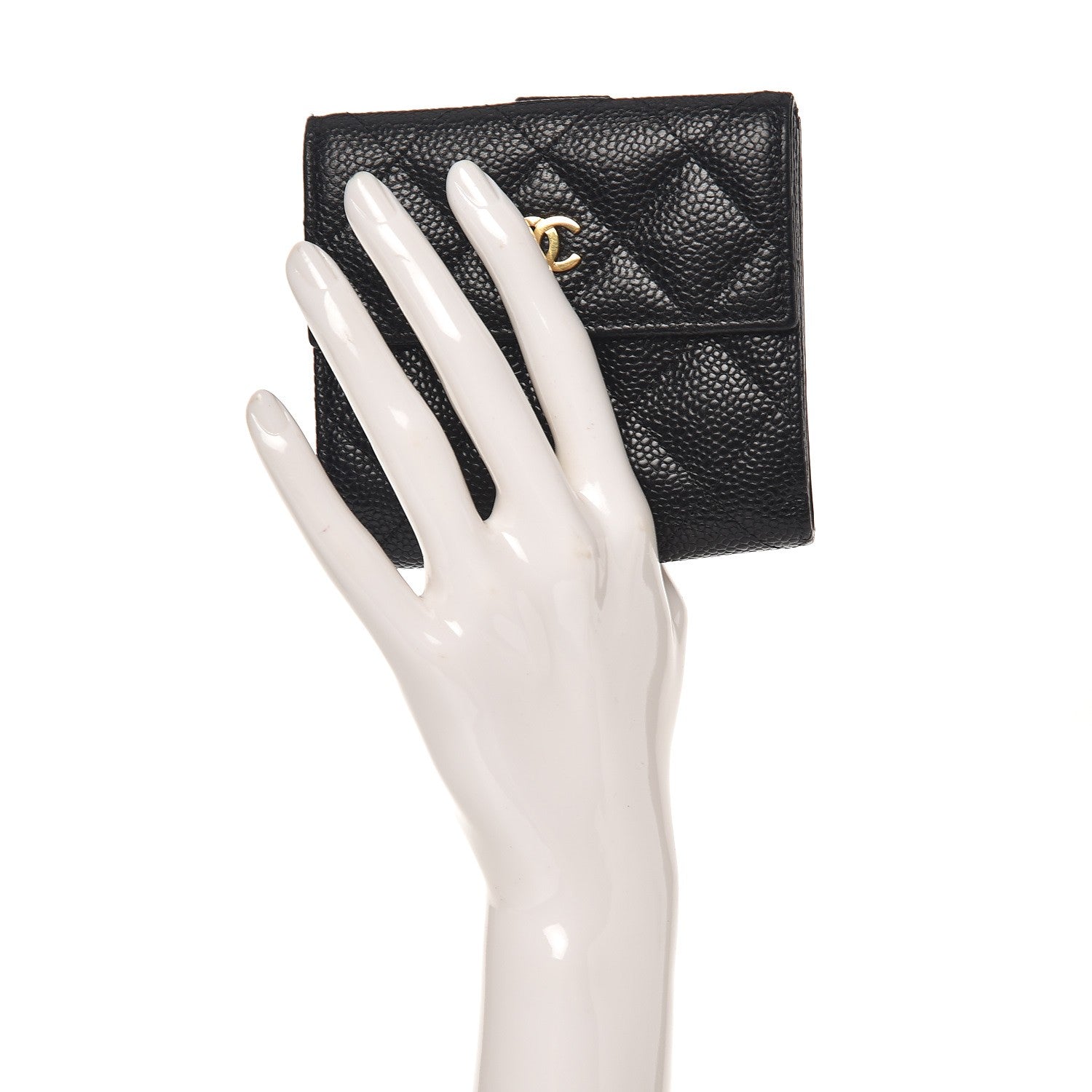 Chanel Caviar Quilted Compact French Flap Wallet Black 2 of 8