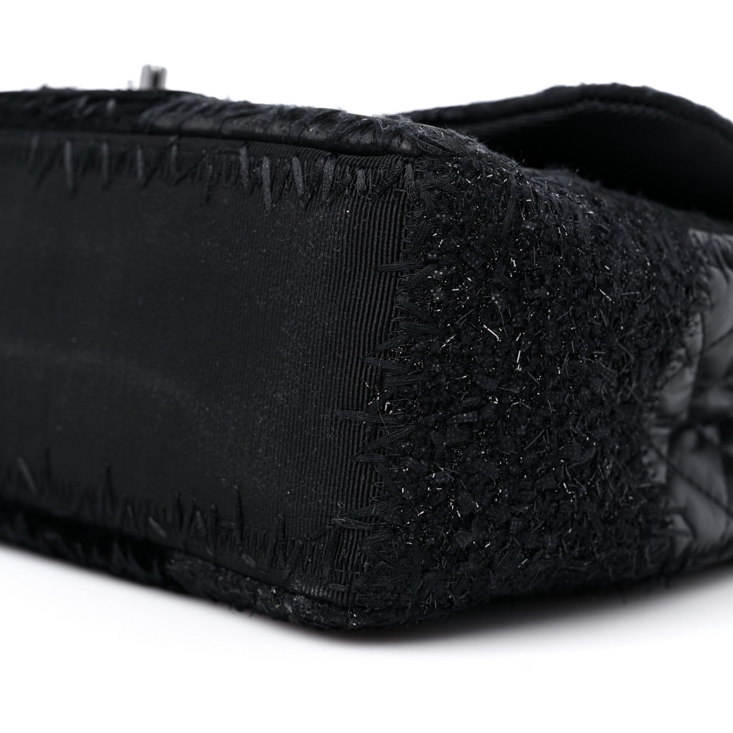 Chanel Tweed Patchwork Jumbo Single Flap Black 9 of 10