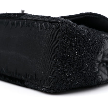 Chanel Tweed Patchwork Jumbo Single Flap Black 9 of 10
