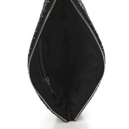 Chanel Canvas Sequin Medium Deauville Cosmetic Pouch Black 4 of 4
