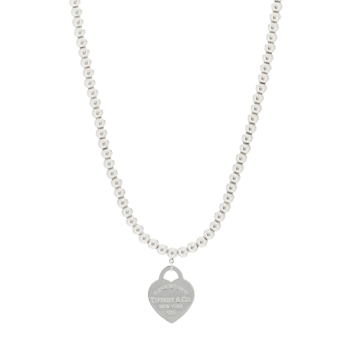Sterling Silver Return to Tiffany Heart Tag Bead Necklace