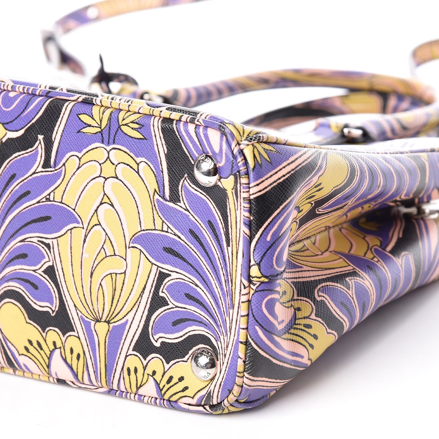 Prada Saffiano Tulip Print Small Galleria Double Zip Tote 6 of 10