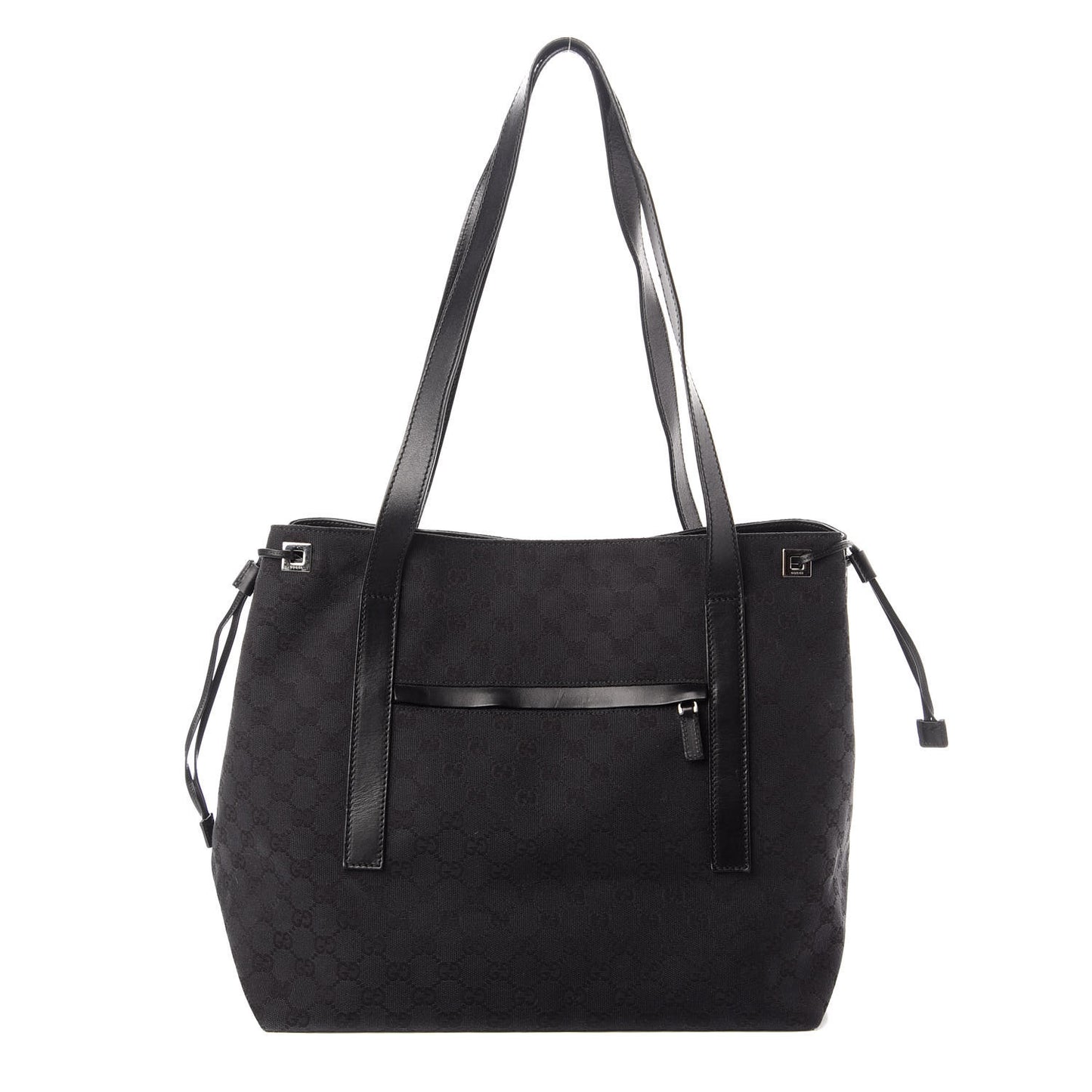 Monogram Drawstring Tote Black