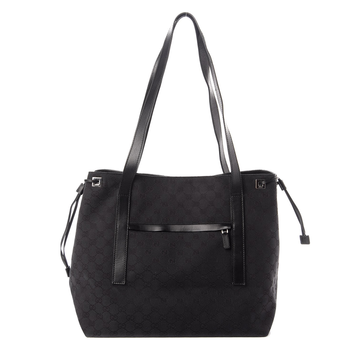 Gucci Monogram Drawstring Tote Black 1 of 9