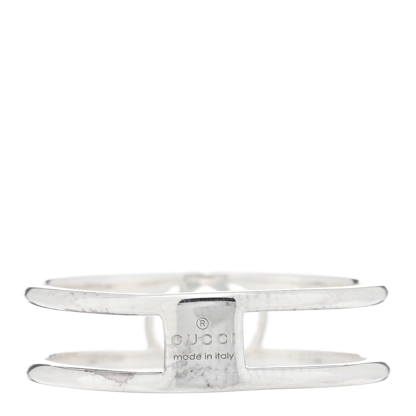 Sterling Silver 6mm Interlocking G Open Band Ring 61 9.5