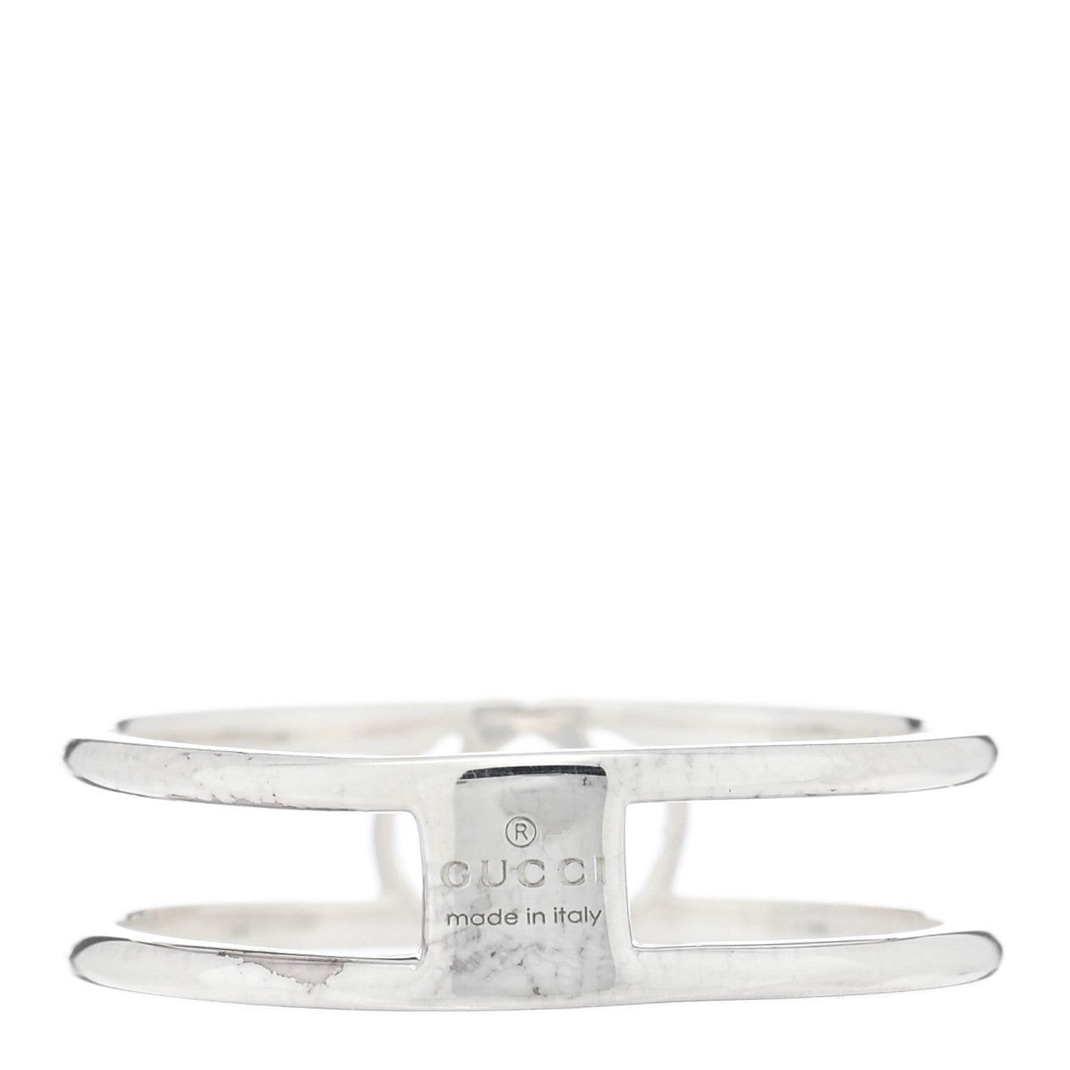 Gucci Sterling Silver 6mm Interlocking G Open Band Ring 61 9.5 3 of 4