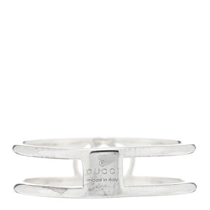 Gucci Sterling Silver 6mm Interlocking G Open Band Ring 61 9.5 3 of 4