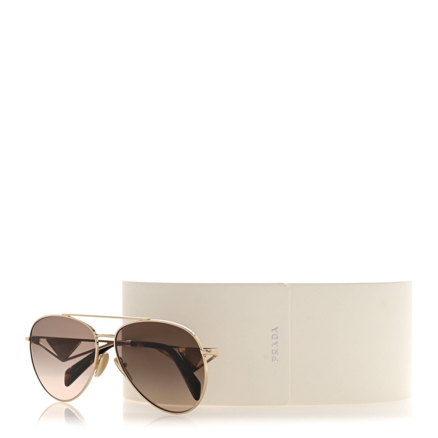 Prada Aviator Sunglasses SPR 73Z Gold Tortoise 8 of 8