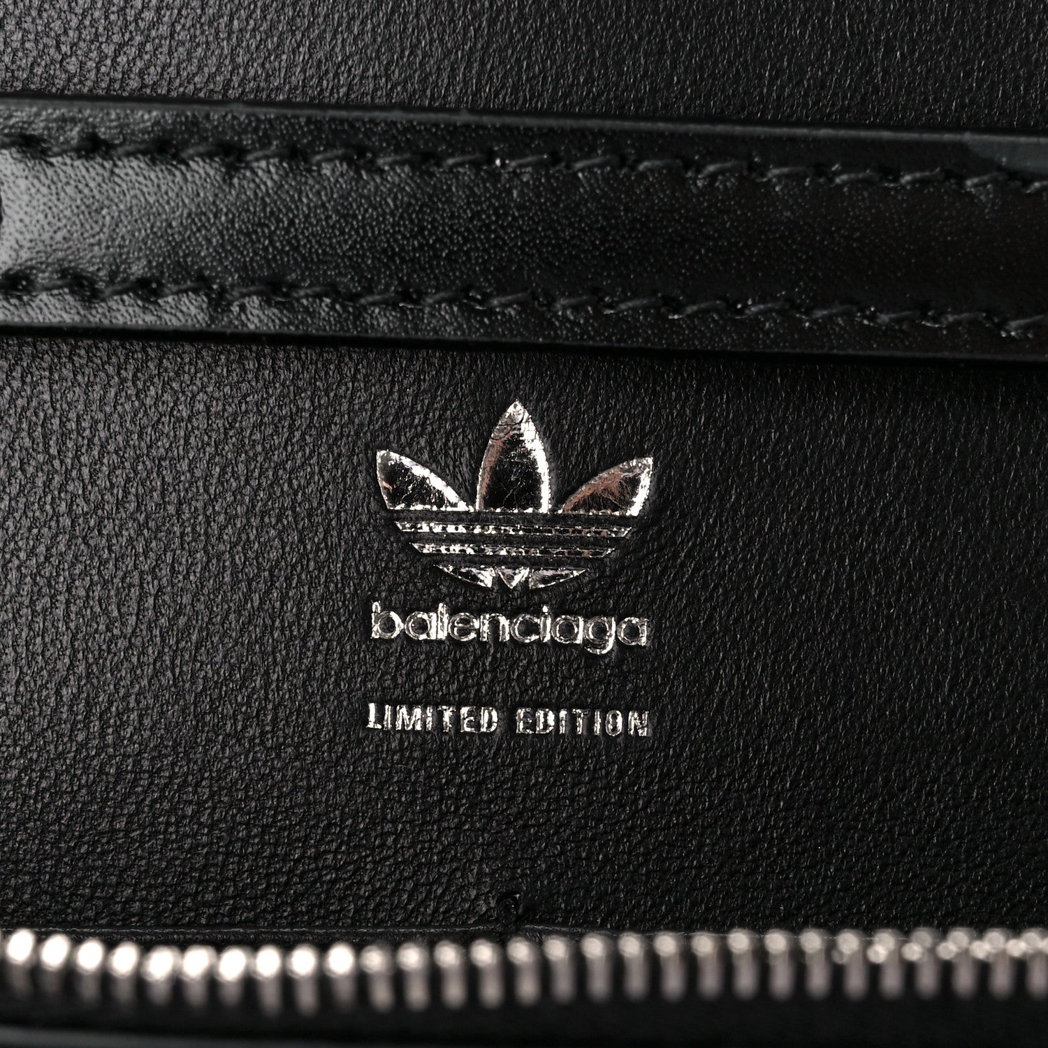 Balenciaga X ADIDAS Box Calfskin Hourglass Chain Bag Black 5 of 8