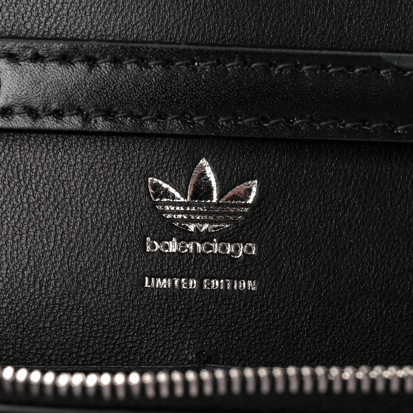 X ADIDAS Box Calfskin Hourglass Chain Bag Black