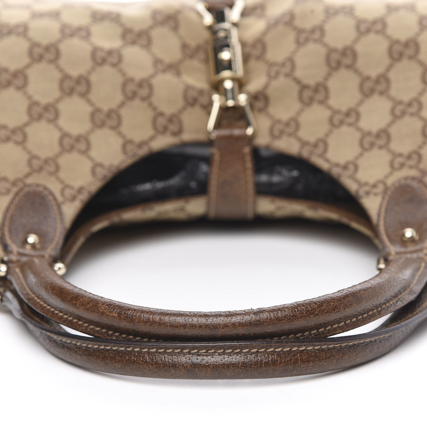 Monogram Calfskin Bardot Tote Brown