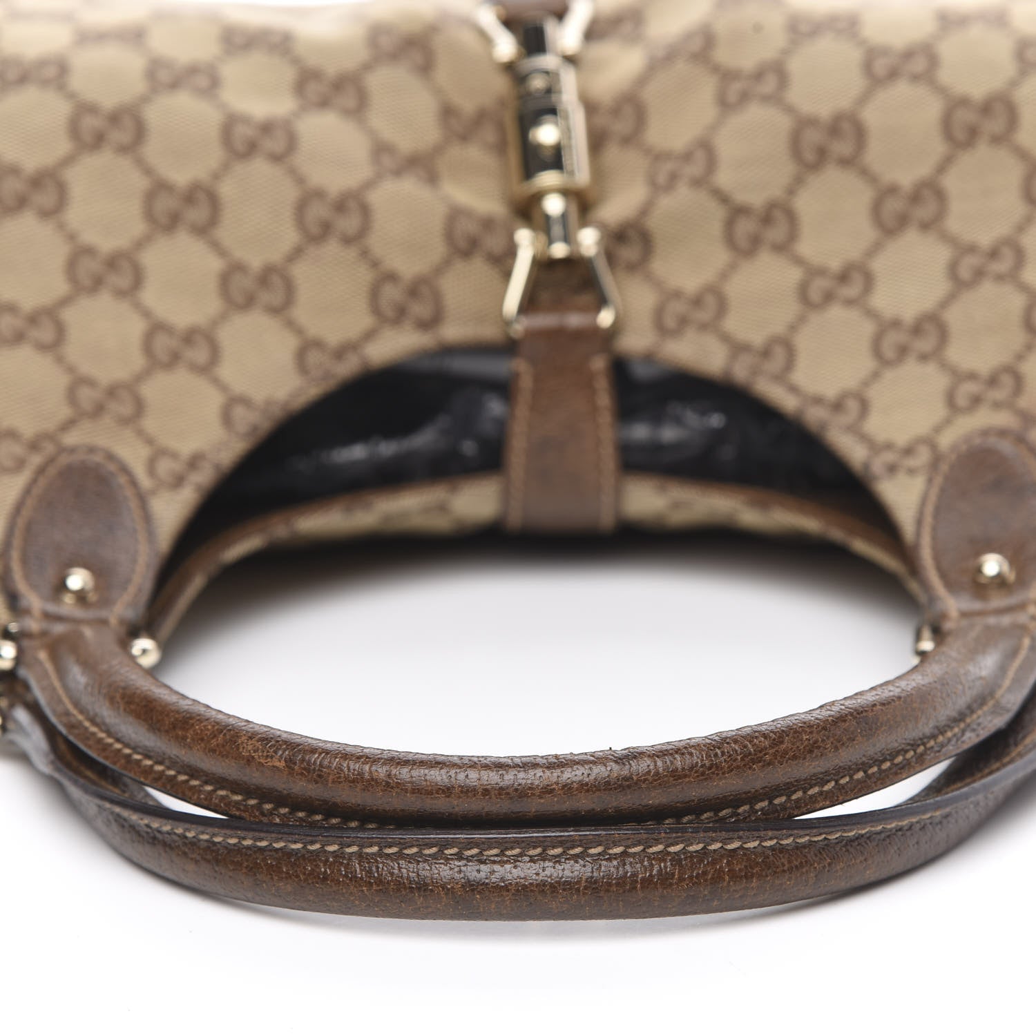 Gucci Monogram Calfskin Bardot Tote Brown 11 of 16