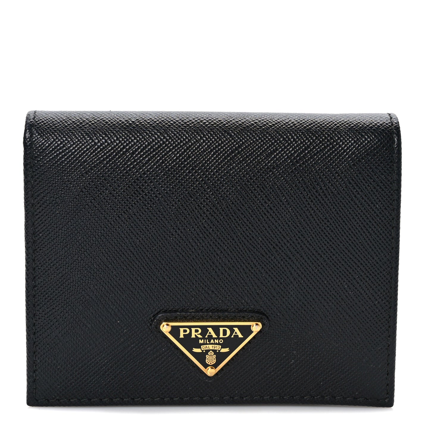 Saffiano Triangle Bi-Fold Wallet Black