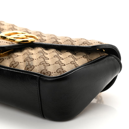 Gucci Monogram Matelasse Diagonal Small GG Marmont Shoulder Bag Beige Black 7 of 8