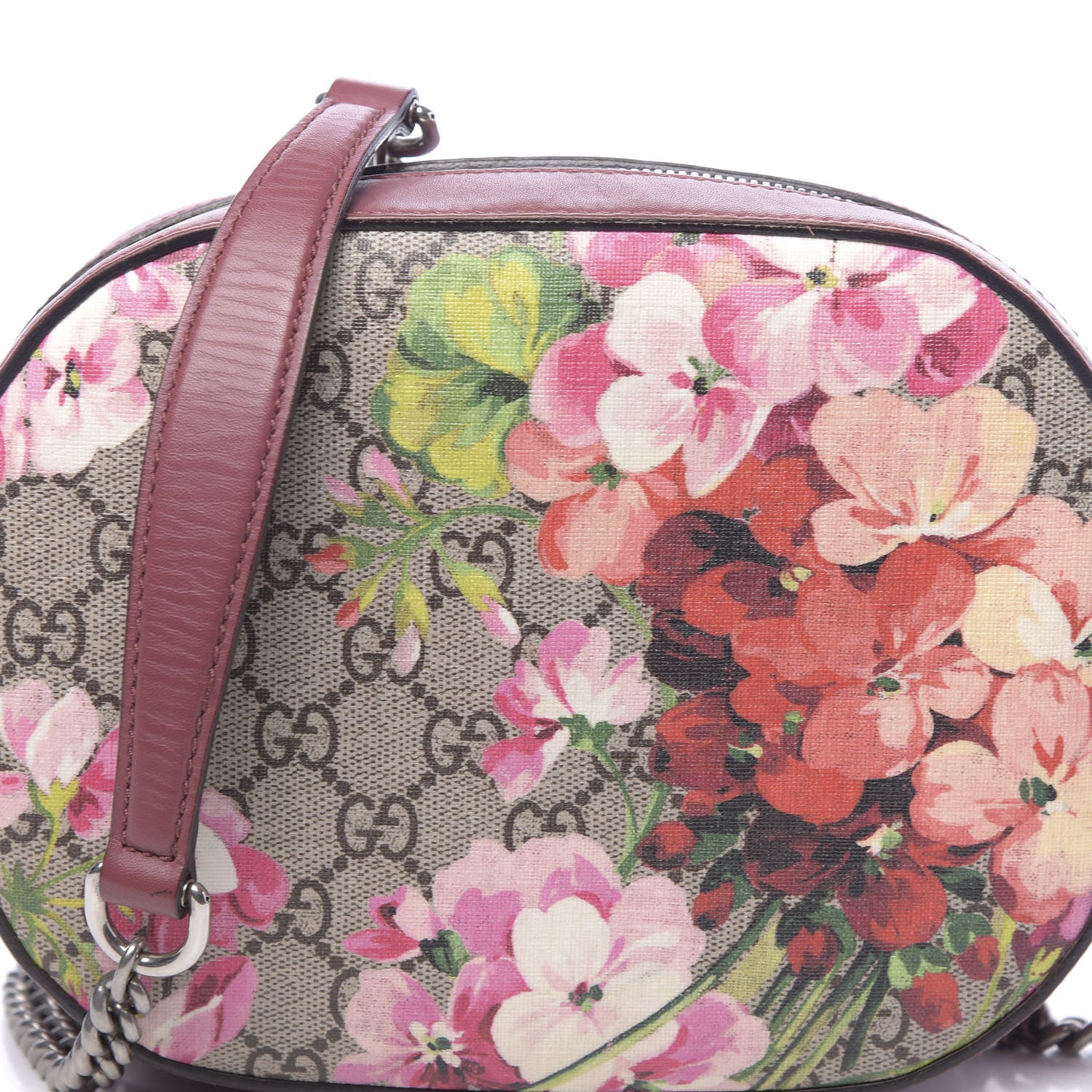 Gucci GG Supreme Monogram Blooms Mini Chain Shoulder Bag Beige Multicolor Dry Rose 10 of 10