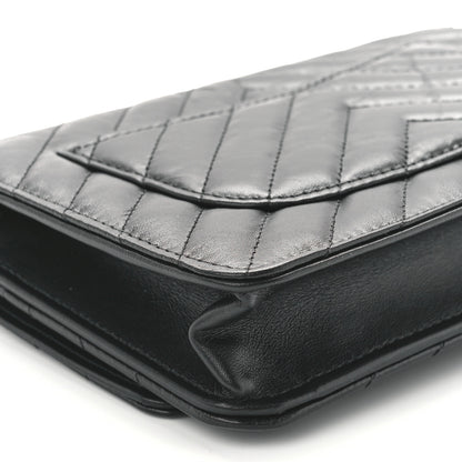 Chanel Aged Calfskin Chevron Quilted Reissue Wallet On Chain WOC So Black 10 of 12