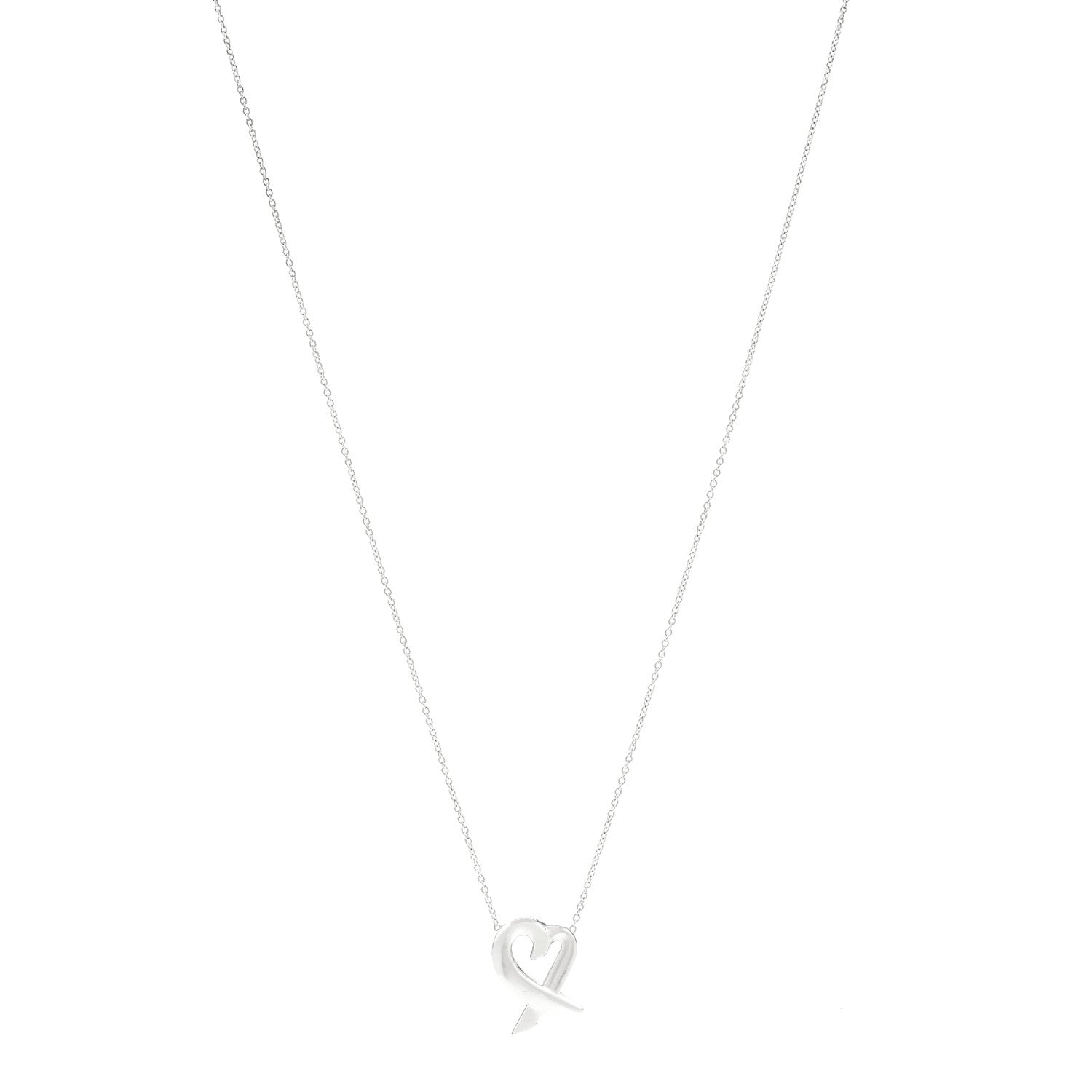 Tiffany Sterling Silver Paloma Picasso Loving Heart Pendant Necklace 1 of 7