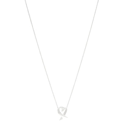 Tiffany Sterling Silver Paloma Picasso Loving Heart Pendant Necklace 1 of 7