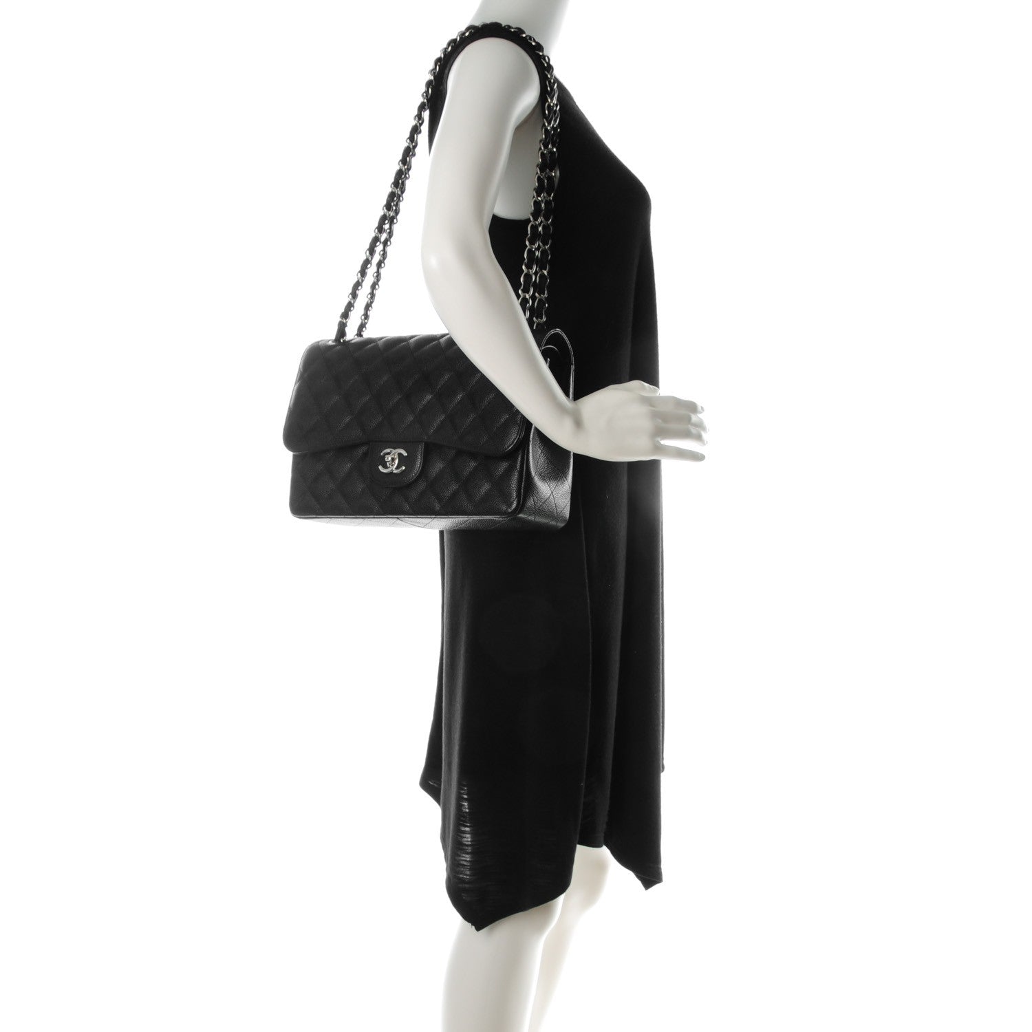 Chanel Caviar Quilted Jumbo Double Flap Black 2 of 8