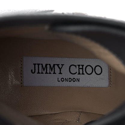 Jimmy Choo Grained Calfskin Crystal Embellished Cruz Combat Boots 38.5 Grey 7 of 8