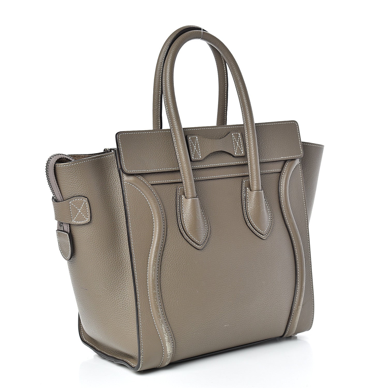 Celine Drummed Calfskin Micro Luggage Souris 3 of 25