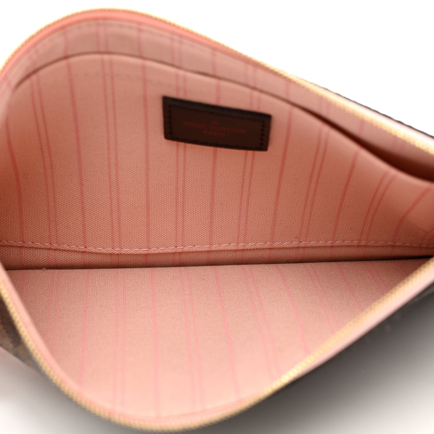 Damier Ebene Neverfull MM GM Pochette Rose Ballerine
