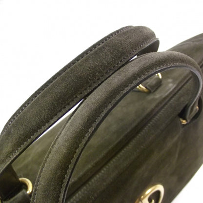 Gucci Suede Medium 1973 Top Handle Satchel Olive 6 of 11