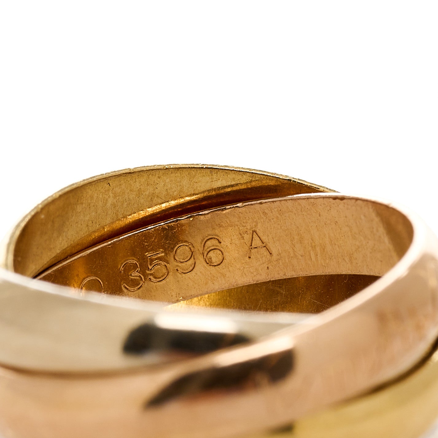 18K Pink Yellow White Gold Classic Les Must De Cartier Trinity Ring 50 5.25