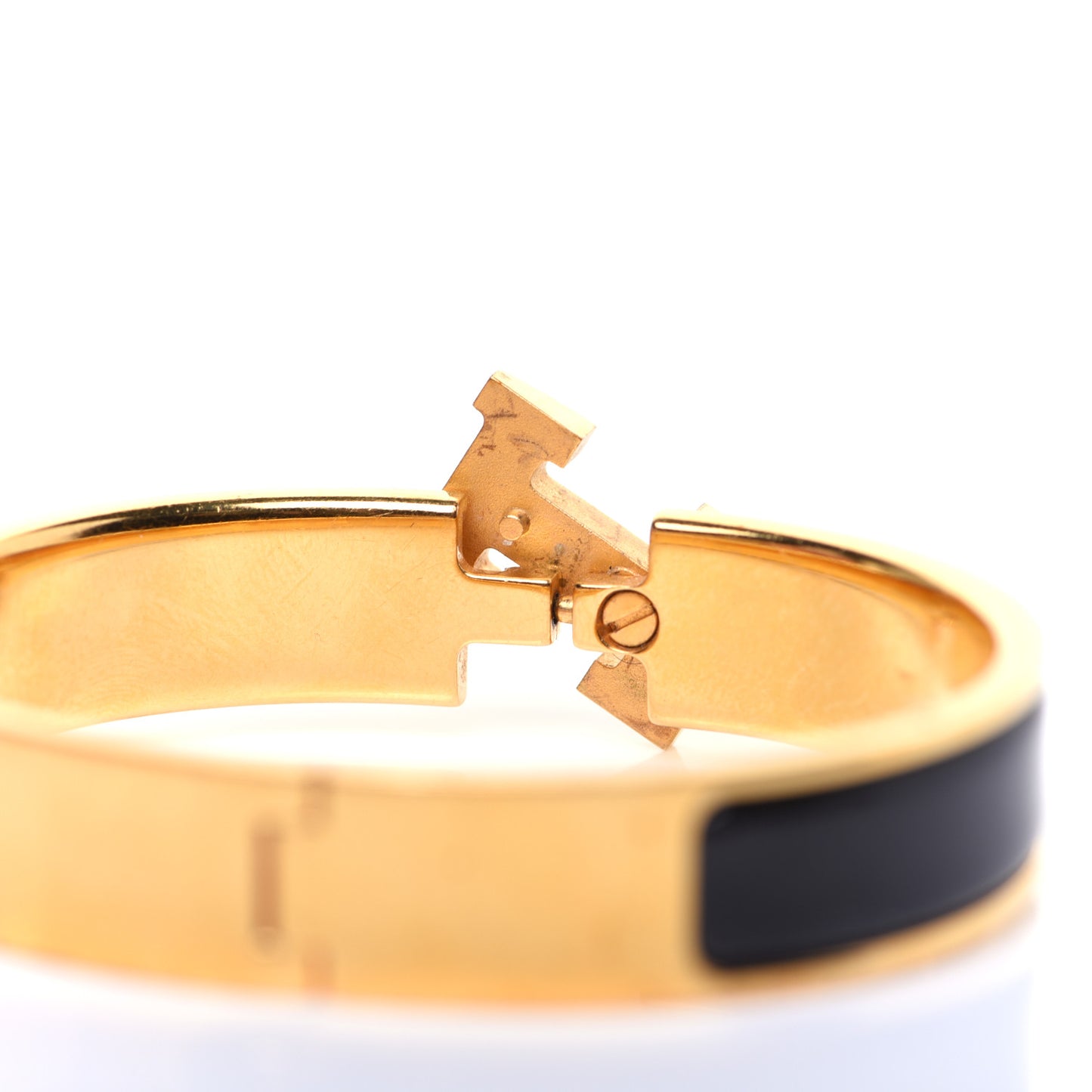 Enamel Narrow Clic Clac H Bracelet PM Black