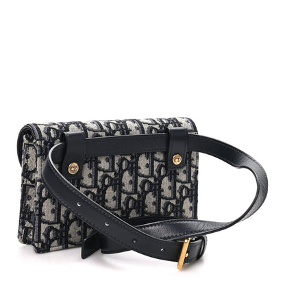 Christian Dior Oblique Saddle Belt Bag Blue 2 of 9
