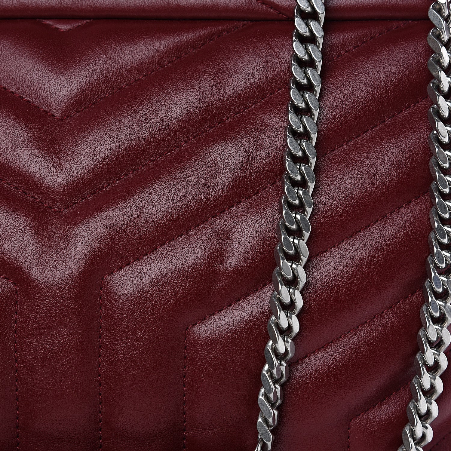 Saint Laurent Calfskin Y Quilted Monogram Medium Loulou Chain Satchel Palissandre 11 of 12