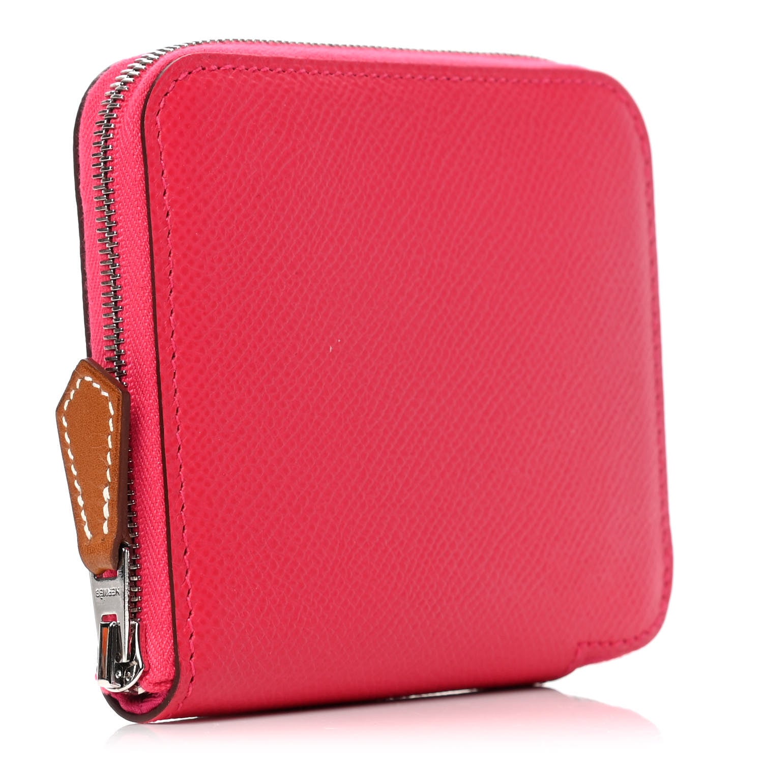 Hermes Epsom Silk'in Compact Wallet Rose Extreme Rose Mexico Rose Bougainvillier 2 of 4